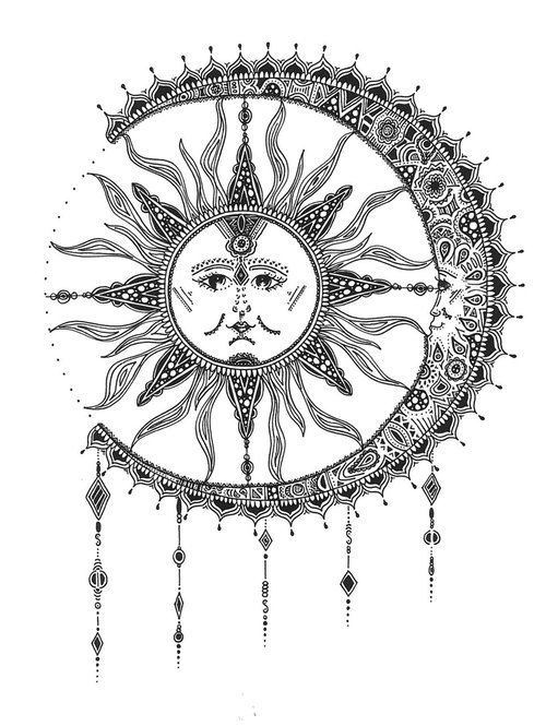 sun and moon tattoo tumblr – Szukaj w Google | We Heart It | moon …