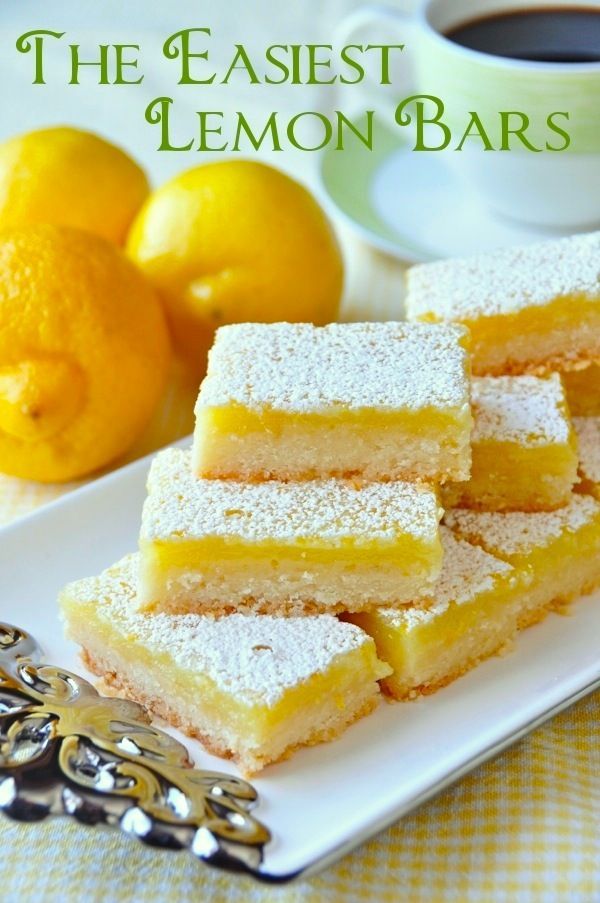 Super Easy Lemon Bars – using only 5 simple ingredients and a very quick preparation time, this is the easiest and best lemon bar