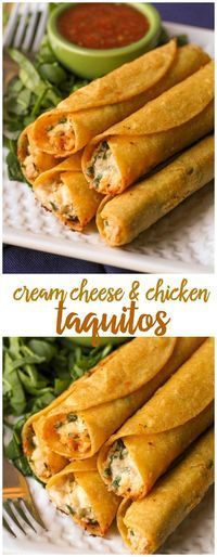 These are SOOO good! You will love these Cream Cheese and Chicken Taquitos. They are a great dinner recipe that the whole family