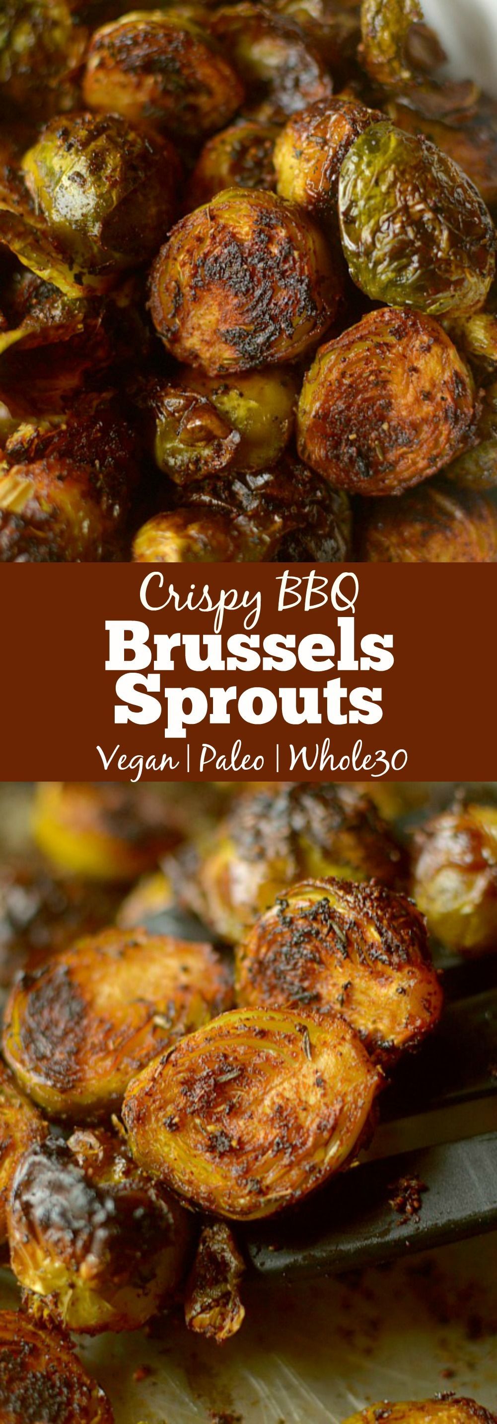 These Crispy Barbecue Spiced Brussels Sprouts are a tasty + addicting side dish that anyone will love, even brussels sprouts