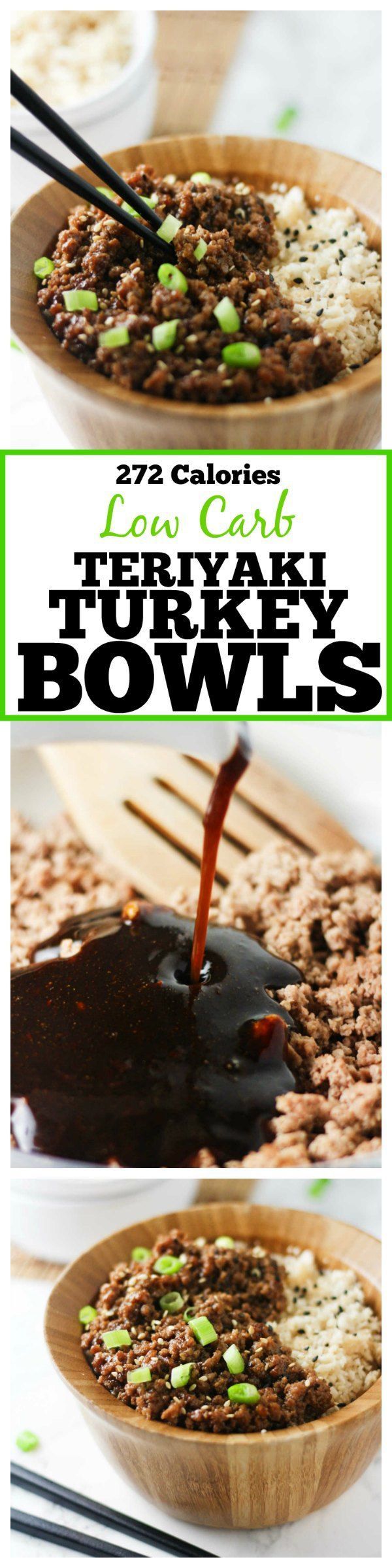 These delicious and easy Low Carb Teriyaki Turkey Bowls are ready in under 30 minutes and packed with tons of flavor!