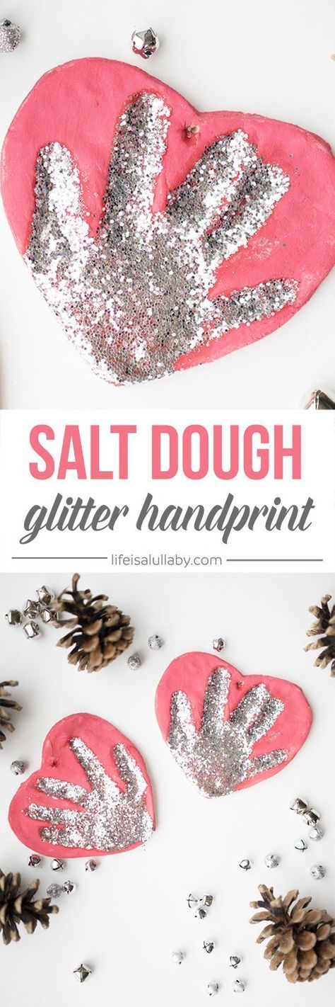These Salt Dough Handprint Ornaments are so easy to make and would be an easy kids craft!