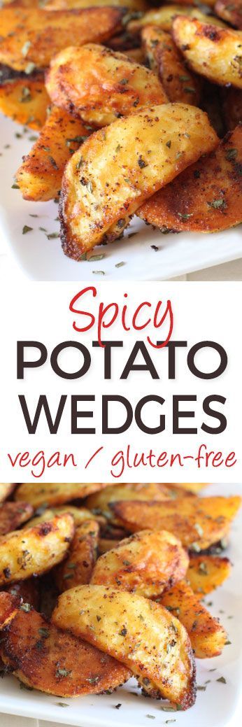 These spicy potato wedges have a great kick to them and are relatively healthy! {naturally vegan and gluten-free}