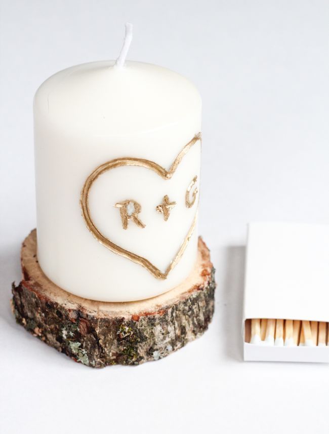 This DIY candle carved with initials is easy to make and it makes a great personalized gift for everyone in your circle.
