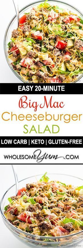 This easy low carb Big Mac salad recipe is ready in just 20 minutes! A gluten-free, keto cheeseburger salad like this makes a
