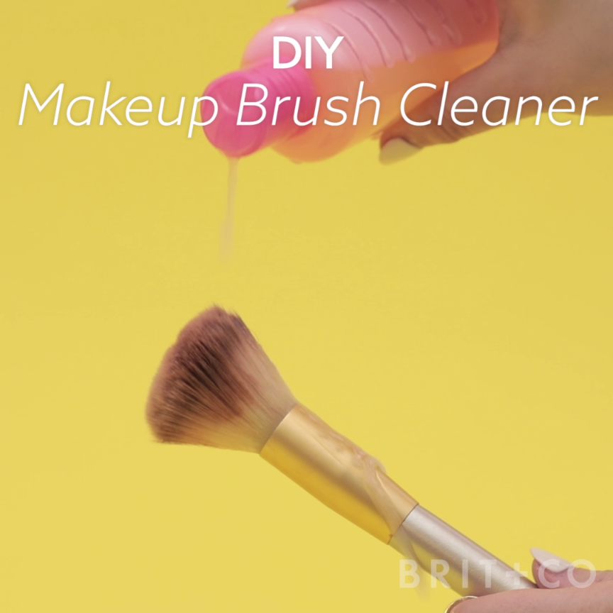 Watch this beauty video to learn how to make DIY makeup brush cleaner.