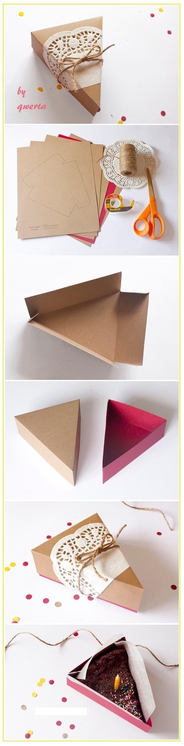 Would you like to give guests some cake but do not know what to pack it ? Here is a simple way to make the box a piece of cake.