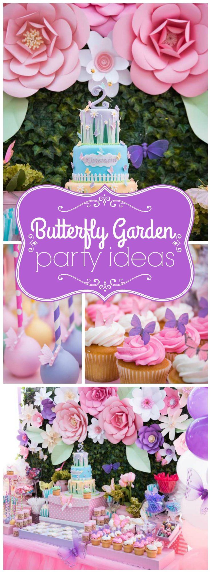 You have to see this gorgeous butterfly garden birthday party! See more party ideas at CatchMyParty.com!