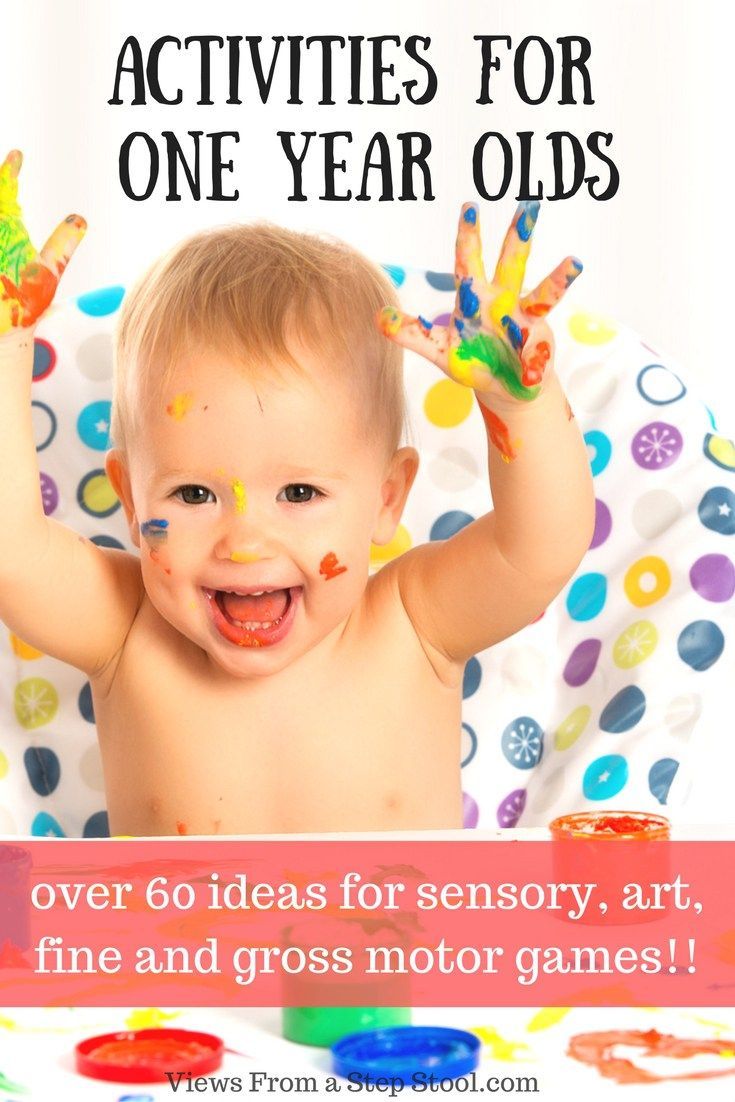 Your one year old can play too! Sensory, arts and crafts, fine and gross motor activities that are safe for one year olds!