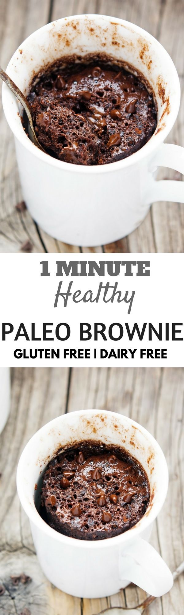 1 Minute Healthy Flourless Gluten Free Muffin. Easy Paleo Breakfast Brownie.