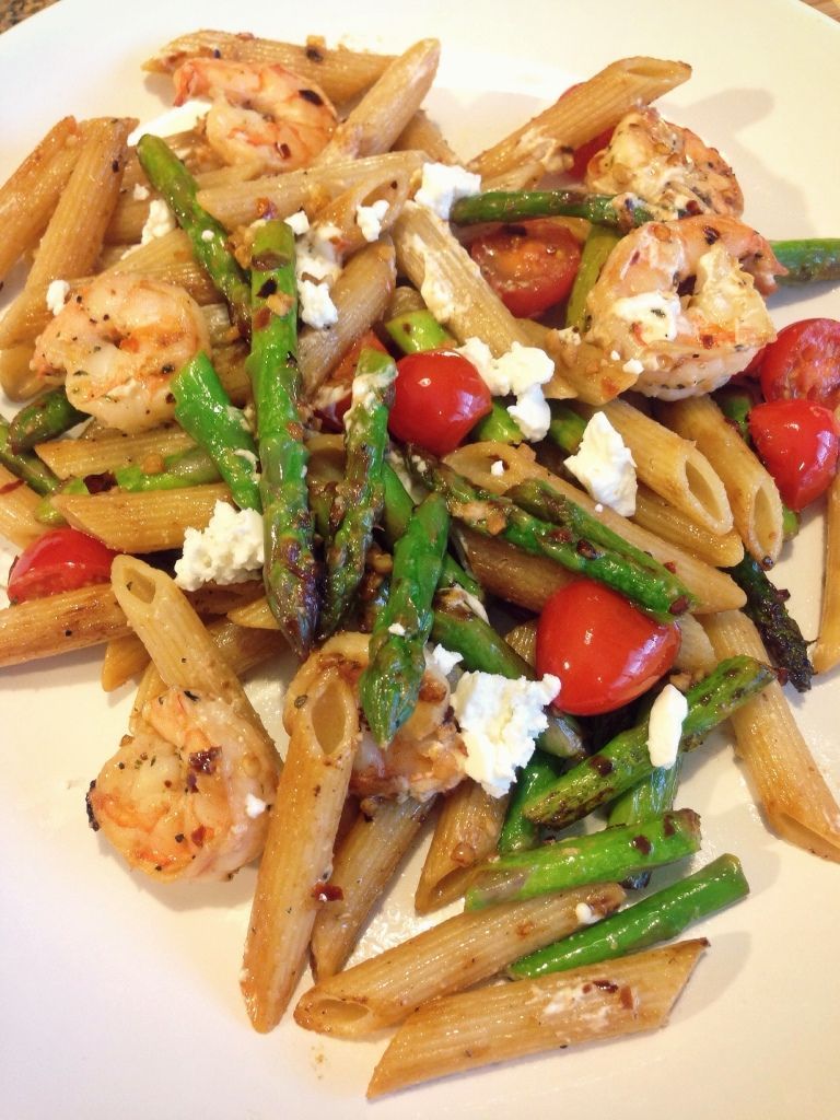 21 Day Fix: Shrimp with Asparagus, Cherry Tomatoes and Goat Cheese…clean eating