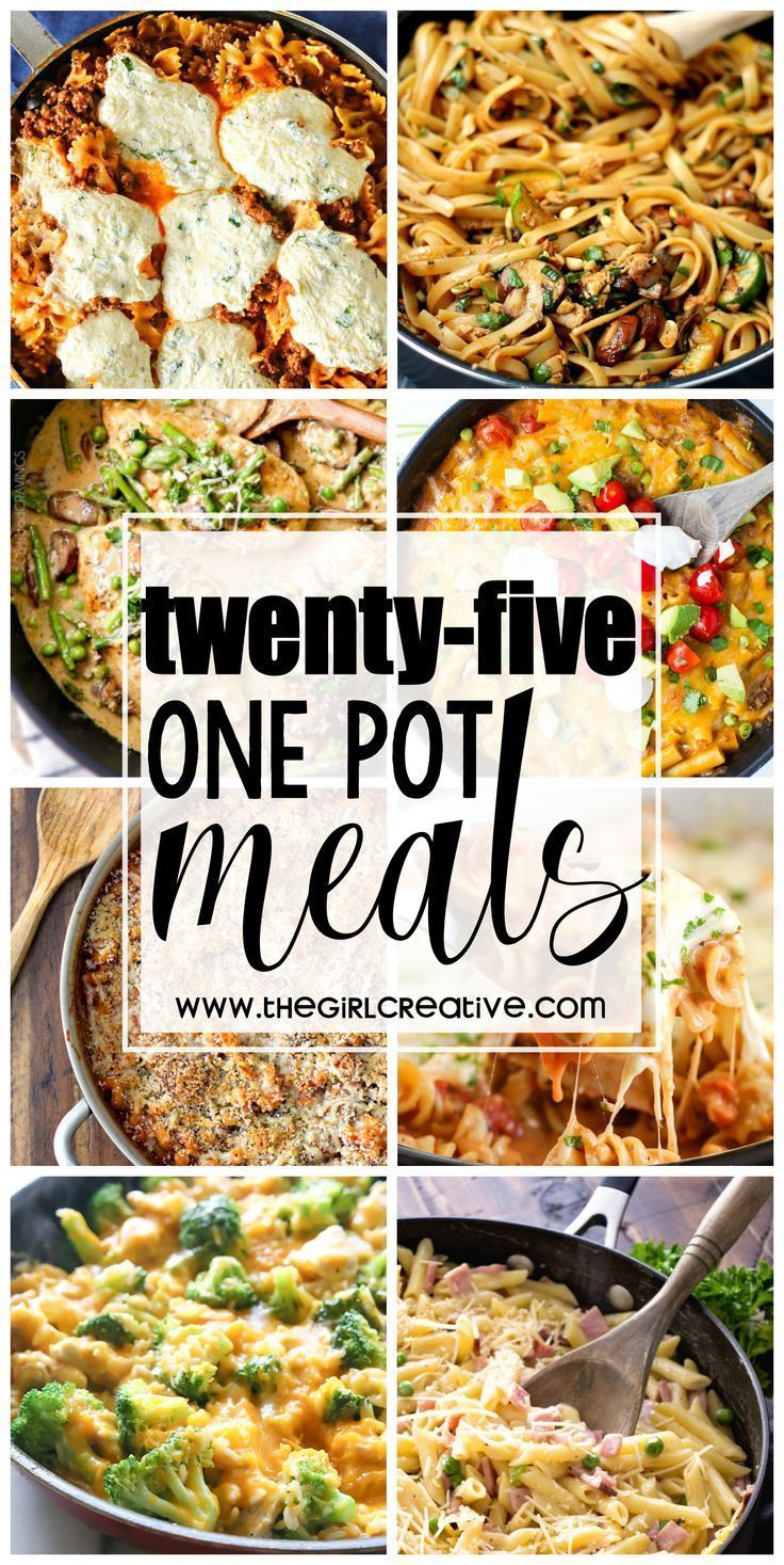 25 One Pot Meals perfect for the busy working, soccer, stay-at-home mom. Delicious quick dinners for the family on the go. Pasta