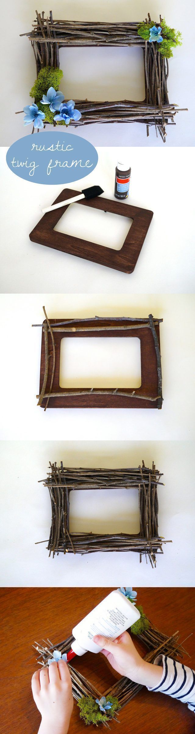 A great way to celebrate spring! This rustic twig frame is a great afternoon crafts project for the kids and is really cheap.