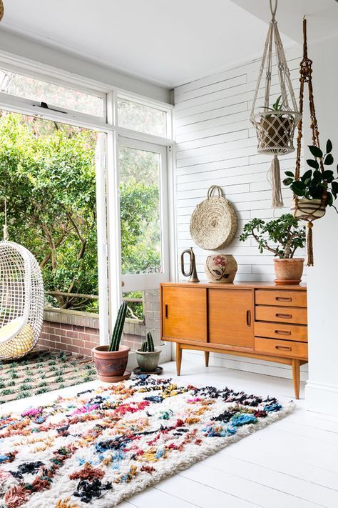 A happy and relaxed boho family home