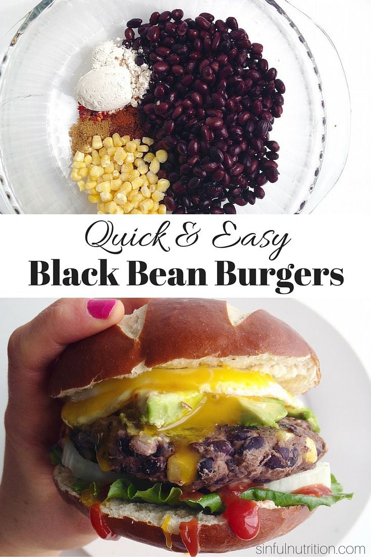 A Quick & Easy Bean Burger Recipe — Made with only a few simple ingredients you probably already have in your pantry! Both