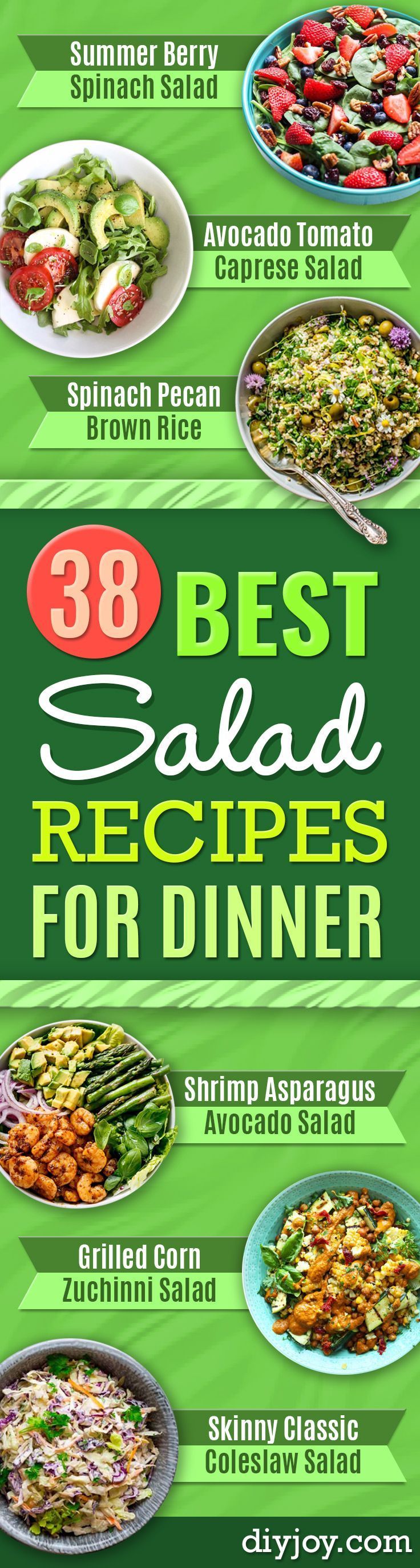 Best Dinner Salad Recipes – Easy Salads to Make for Quick and Healthy Dinners – Healthy Chicken, Egg, Vegetarian, Steak and Shrimp