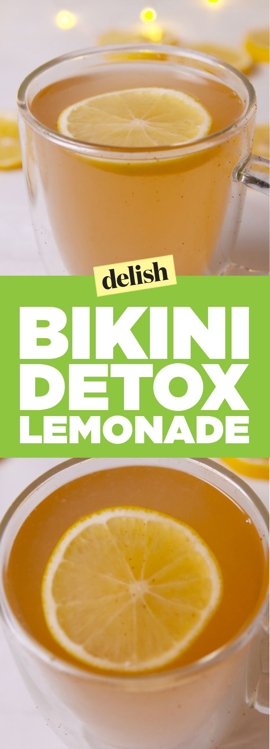 Bikini detox lemonade is the perfect morning drink before a day at the beach. Get the recipe on Delish.com.