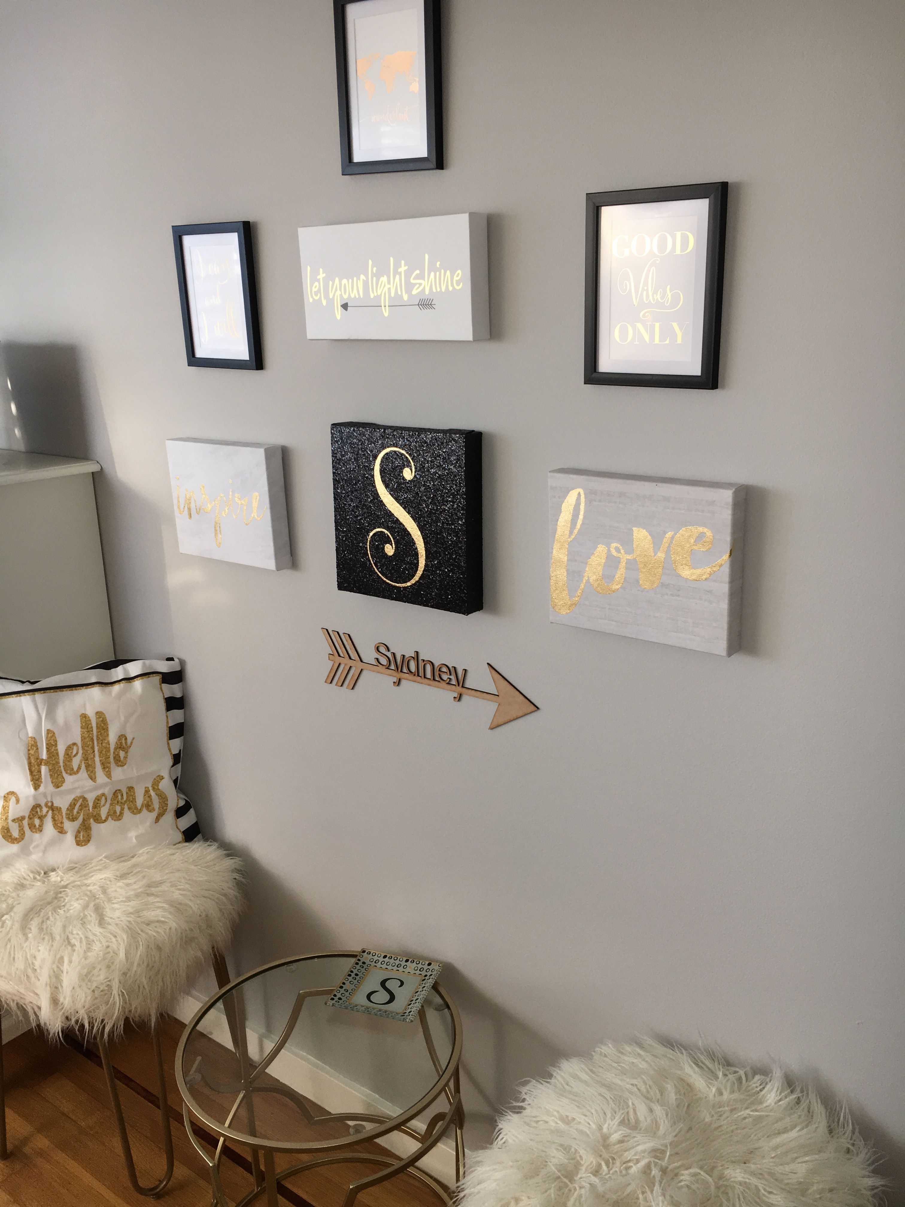 Black White & Gold Bedroom we just did for our “Tween”