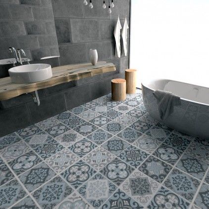 Blue/Grey Vinyl Floor Tiles