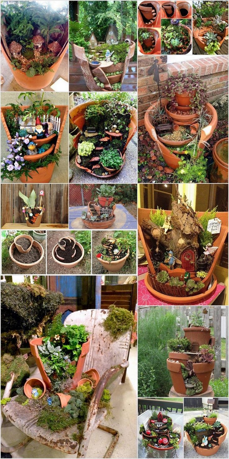 Broken Pots Turned into Brilliant Fairy Garden Ideas