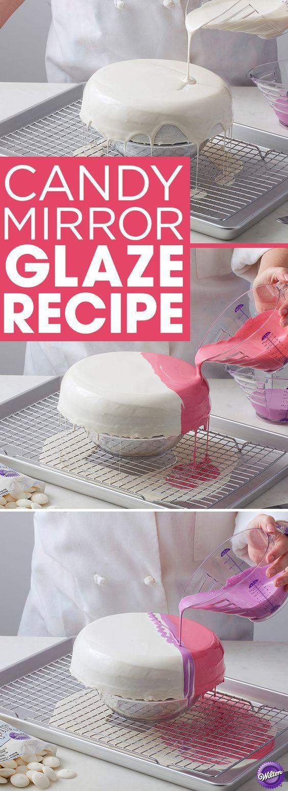 Candy Mirror Glaze Recipe – Make this trendy glaze to cover all your awesome cakes and treats. Named because its shiny surface