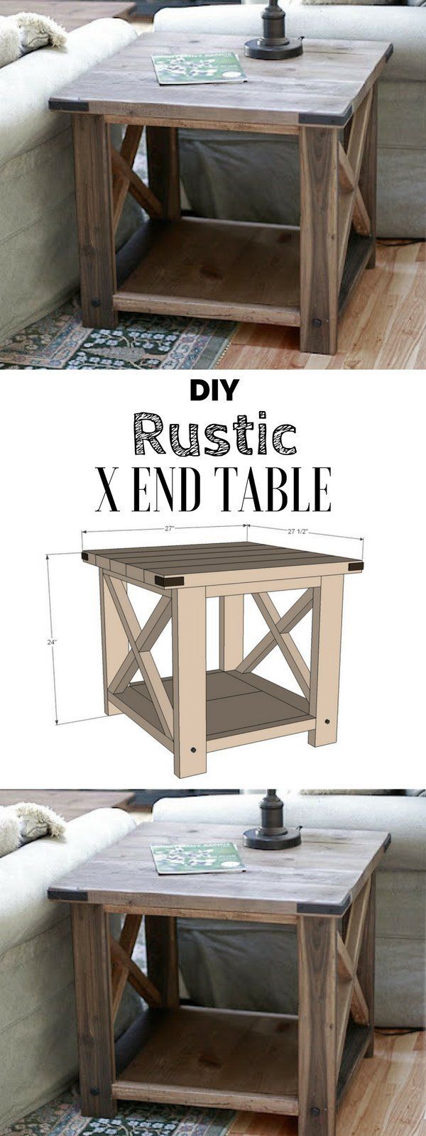 Check out the tutorial for an easy rustic DIY end table @Industry Standard Design