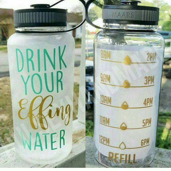 CLEAR Inspirational Motivate Me You Water Tracker Bottle Times Exercise H2O Drink Mom Boss Funny Humor Coach Beachbody Custom Chug