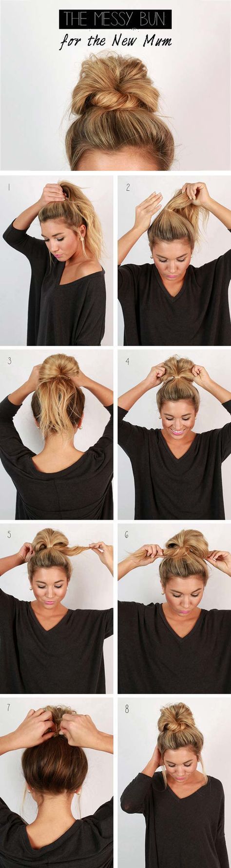 Cool and Easy DIY Hairstyles – Messy Bun – Quick and Easy Ideas for Back to School Styles for Medium, Short and Long Hair – Fun