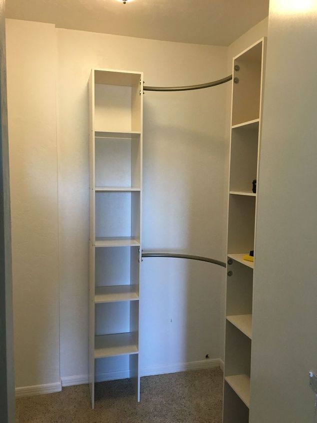 corner closet diy, closet, diy, organizing, shelving ideas, storage ideas