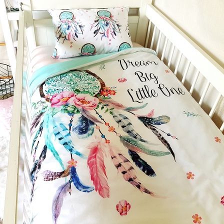 Cot Quilt ~ Dream Catcher cotton nursery linen baby bedding www.poppycotton.c…