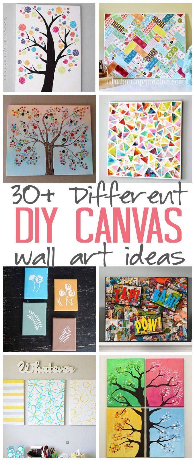 DIY Canvas Wall Art Ideas: 30+ canvas tutorials for adults – great ideas for your home, office, nursery and craft room!