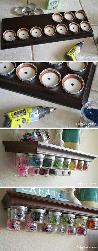 DIY craft room organization that is cute and cheap.