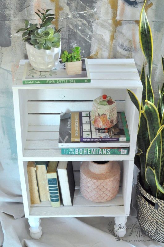 DIY crate side table #diy_storage_table