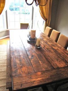 DIY Farm Table with Blueprints – I love this table! If we didnt already have a dining room table that I adore I would totally add