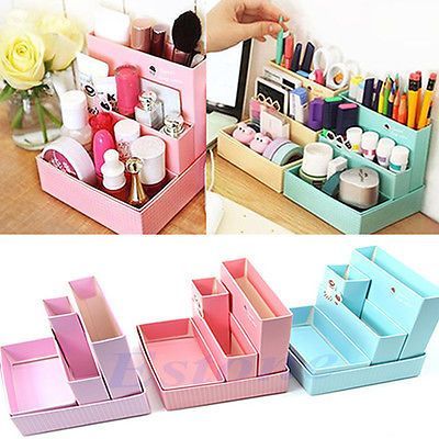 DIY Paper Board Storage Box Desk Decor Stationery Makeup Cosmetic Organizer New | eBay