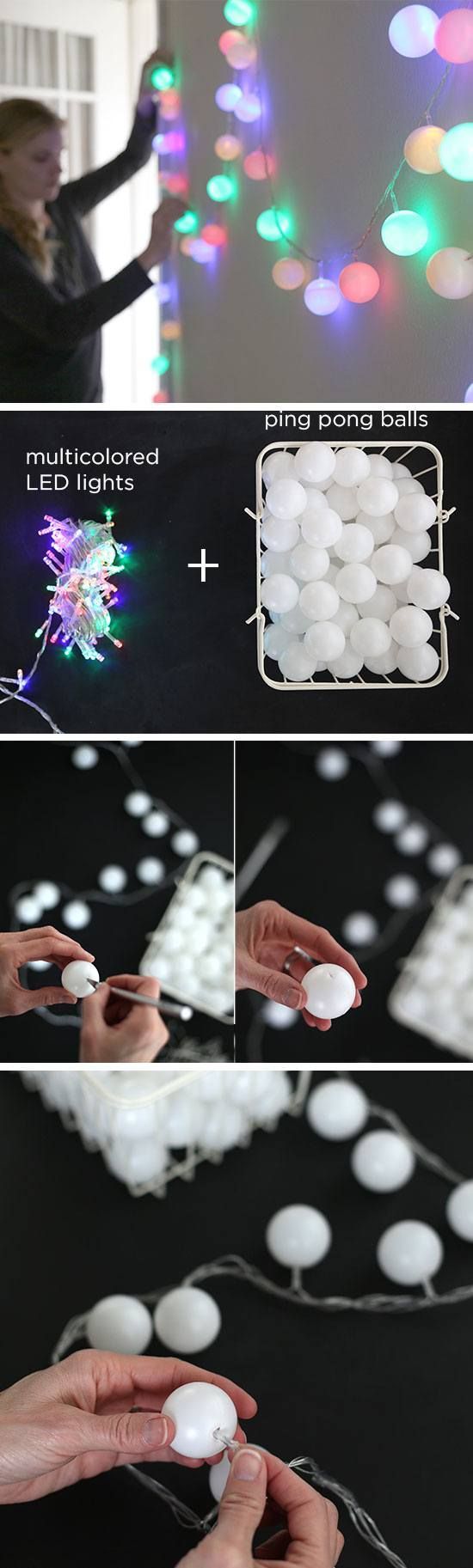 DIY Ping Pong Ball Festive Lights | Dollar Store DIY Christmas Decor Ideas on a Budget
