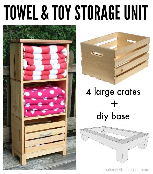 diy poolside storage unit using crates #diy_storage_table