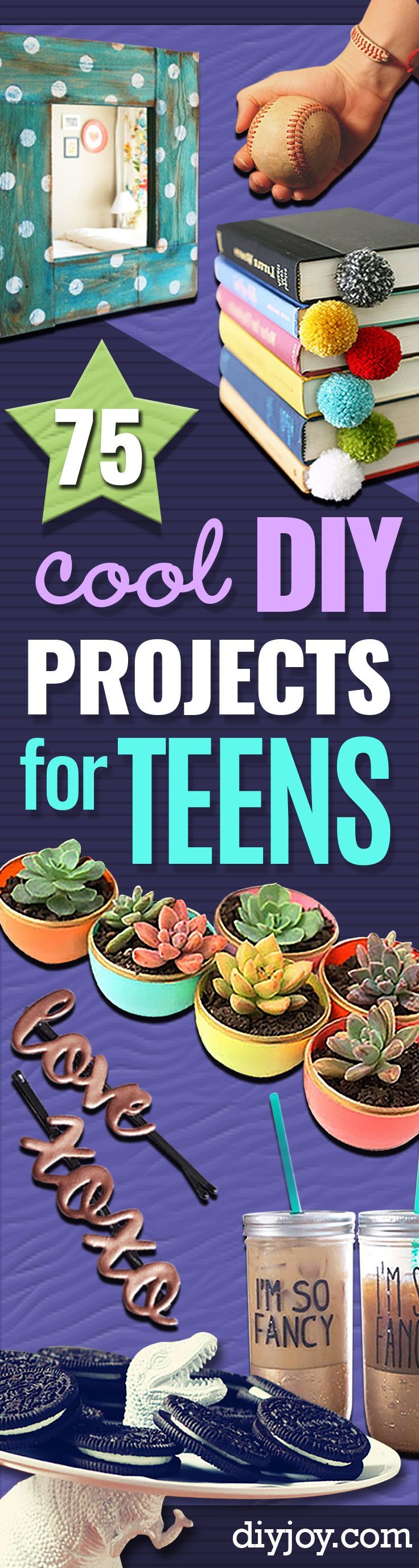 DIY Projects for Teenagers – Cool Teen Crafts Ideas for Teens Bedroom Decor, Gifts, Clothes and Fun Room Organization. Summer and