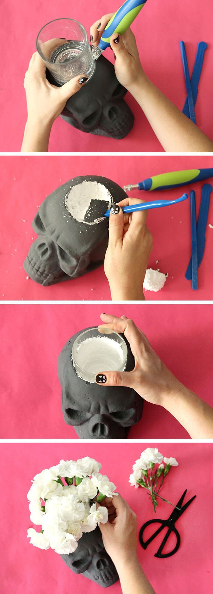 DIY Skull Vase and Halloween Party Decor