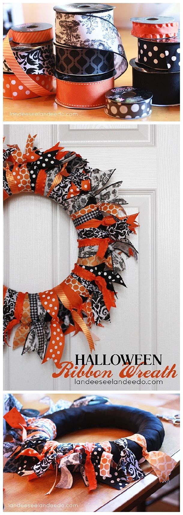 EASY and FUN DIY Halloween Ribbon Wreath Craft Project – Easy Step by Step Holiday Home Decoration Tutorial