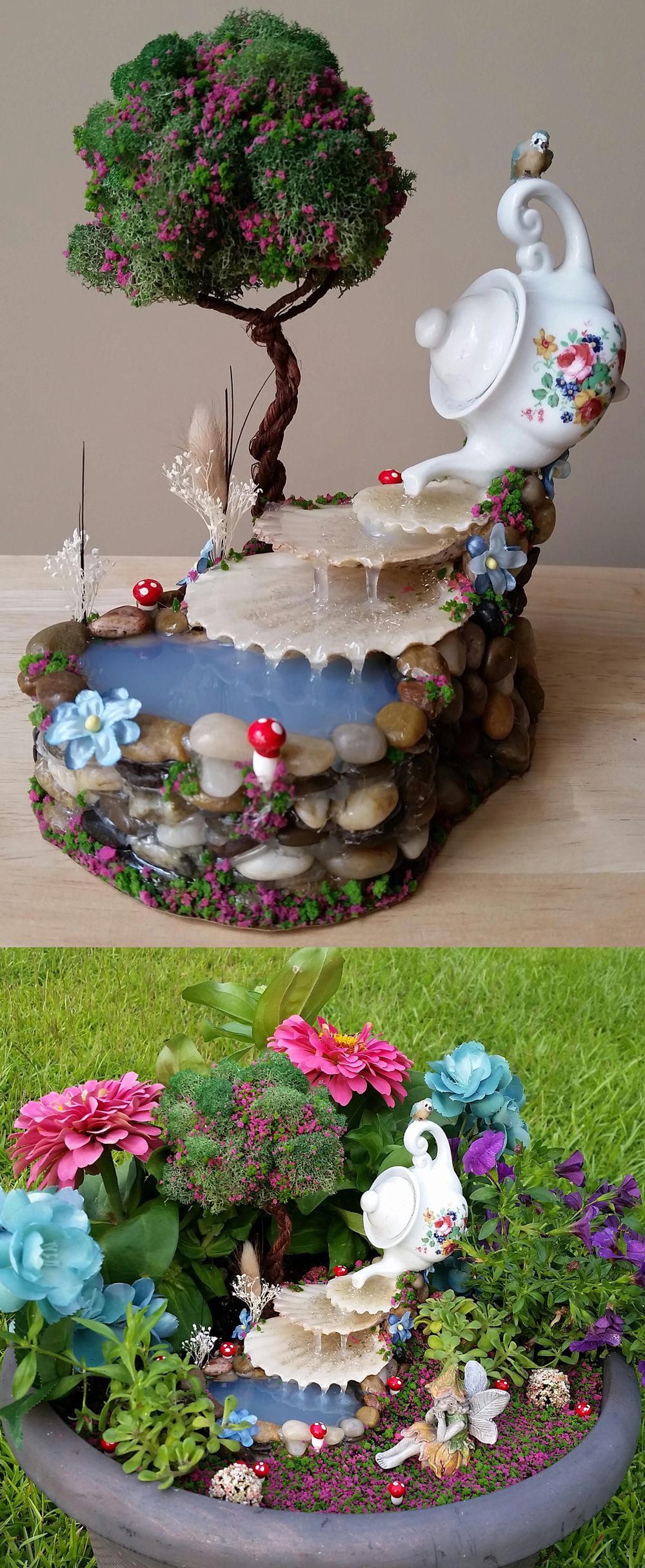 Fairy Garden Waterfall made by Jen Ulasiewicz