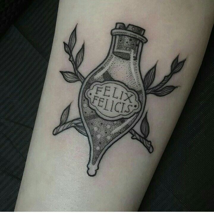 Felix felicis Harry Potter tattoo. Suflanda Instagram tattoo