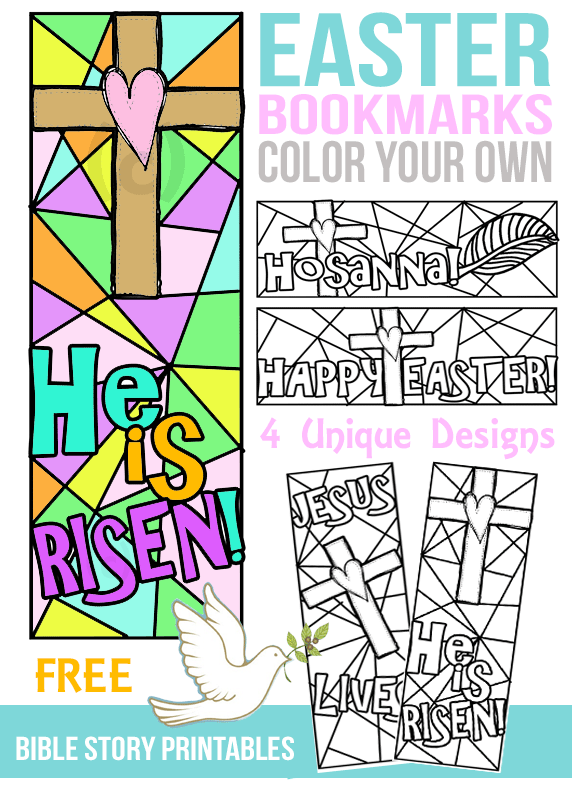 Free color your own Easter bookmarks