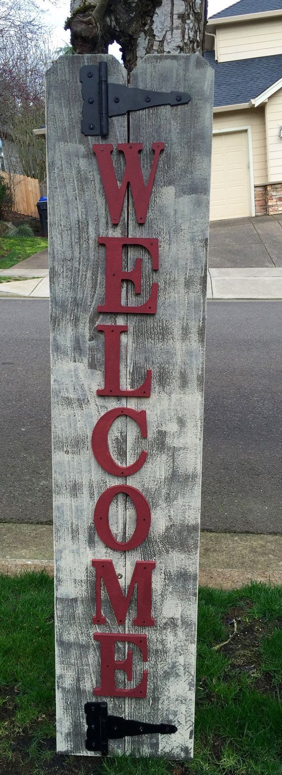 Front Porch Barn Red Wood Sign Front Porch Welcome by RedRoanSigns