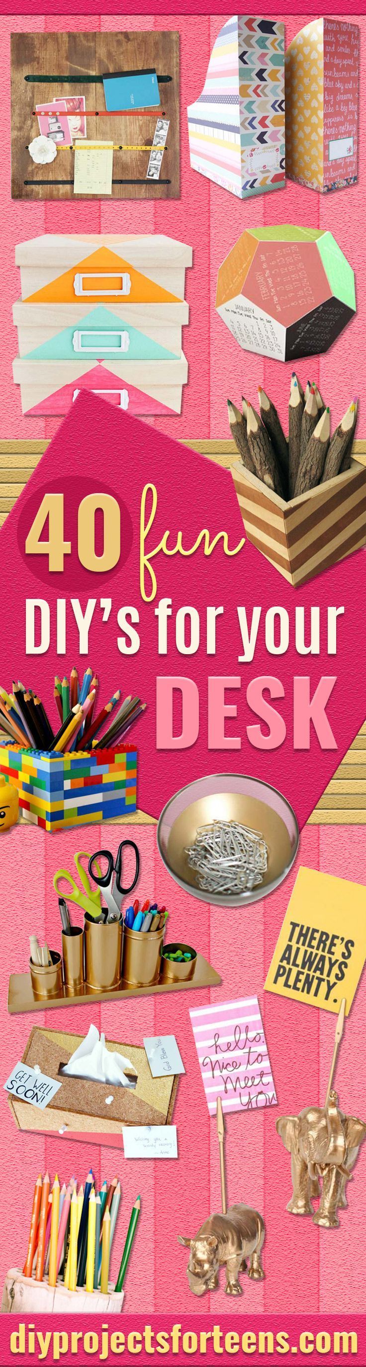 Fun DIY Ideas for Your Desk – Cubicles, Ideas for Teens and Student – Cheap Dollar Tree Storage and Decor for Offices and Home –