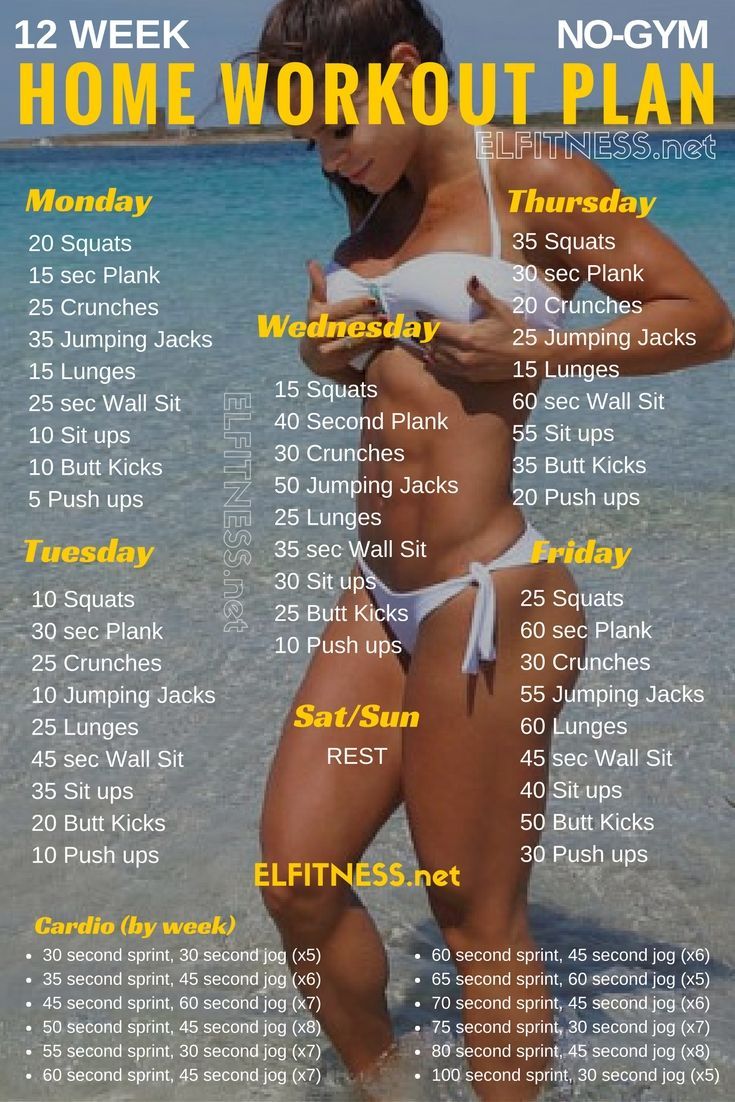 GET FIT AT HOME IN JUST 12 WEEKS: 30 minutes per day, 5 days a week is all it takes! No equipment needed!