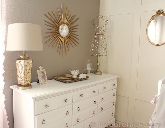 Gorgeous gold lamp is a HomeGoods find!