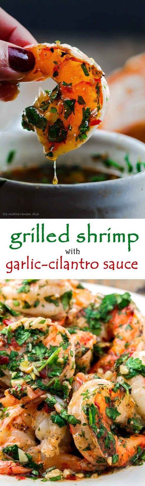 GRILLED SHRIMP RECIPE WITH ROASTED GARLIC-CILANTRO SAUCE – Recipes and Cooking…