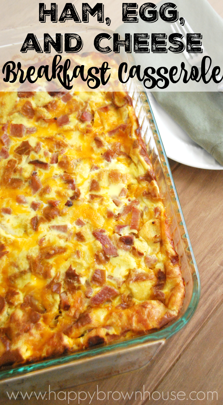 Have leftover holiday ham? This Ham, Egg, and Cheese Breakfast Casserole recipe is perfect for Christmas brunch. Make it the night