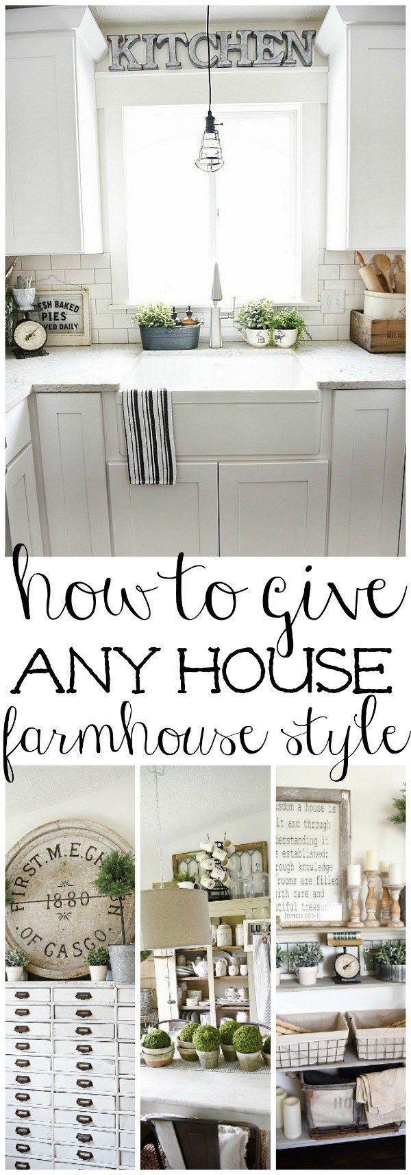 How to give any house farmhouse style  – Great tips on how to make any home look like a farmhouse! A must pin for a great blog